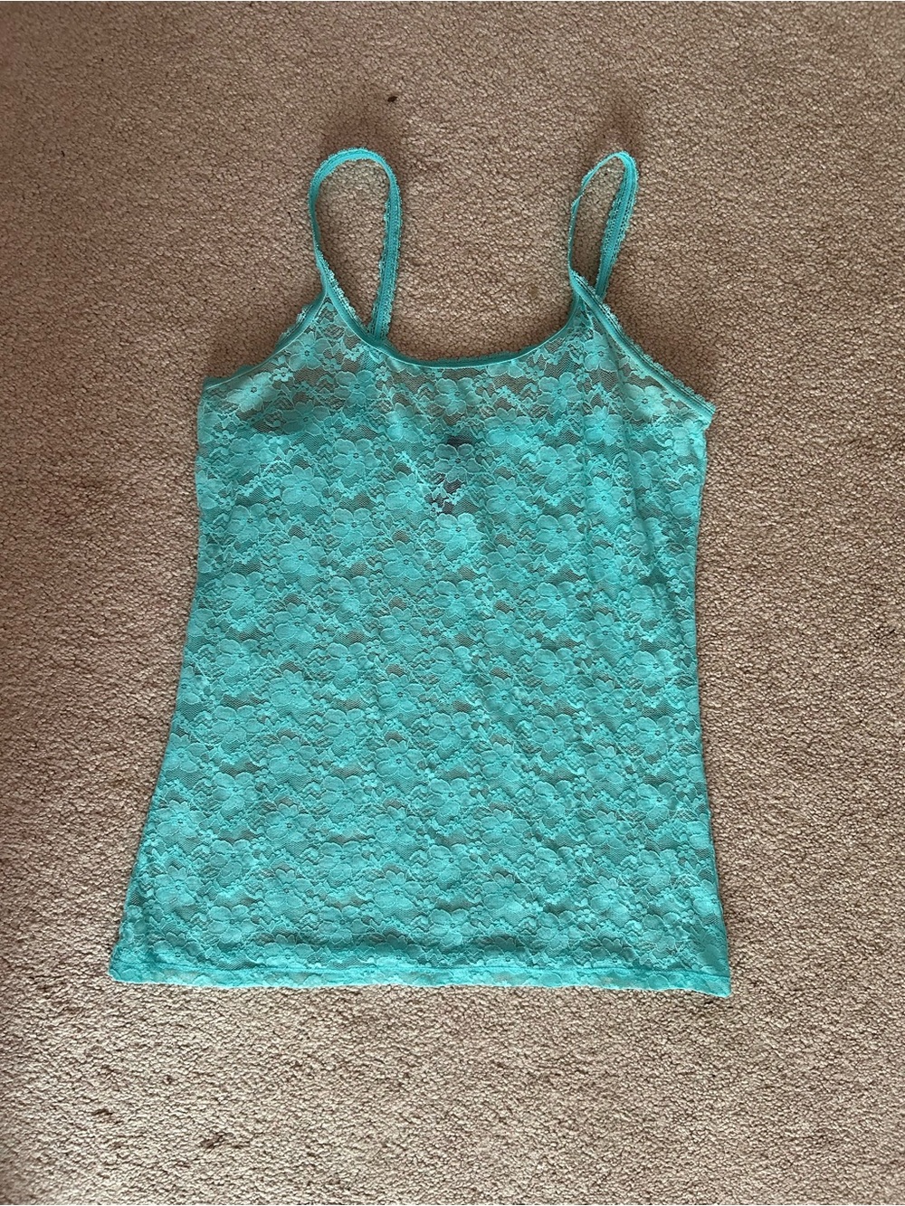 Women’s Lace Spaghetti-Strap Camisole in Teal